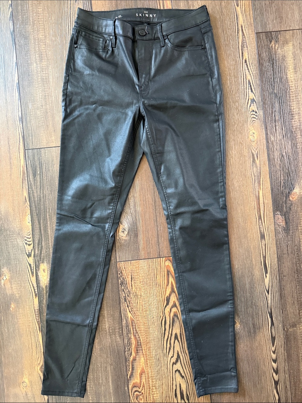 White House Black Market Black Coated Skinny Pants 4L